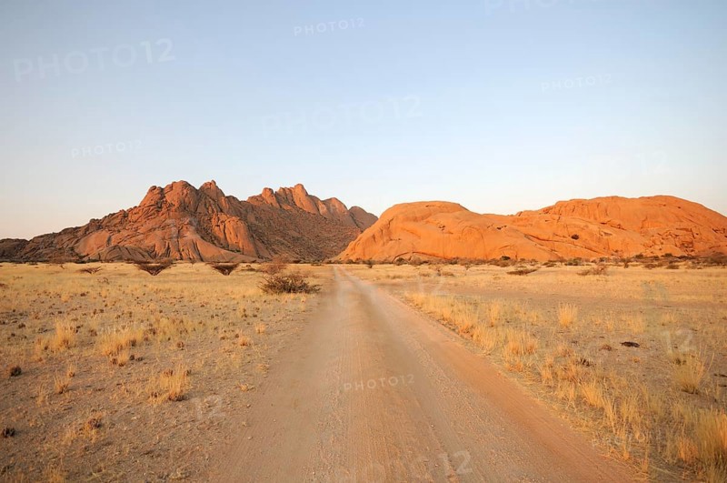 Savannah landscape with rock formations