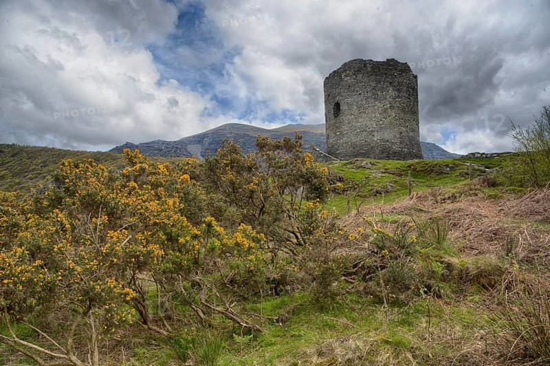 Ruined thirteenth century castle with keep