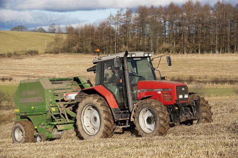 Massey Fergusson tractor with McHale round baler
