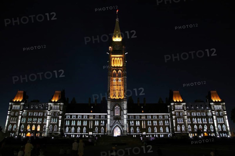 Light show on Parliament Hill