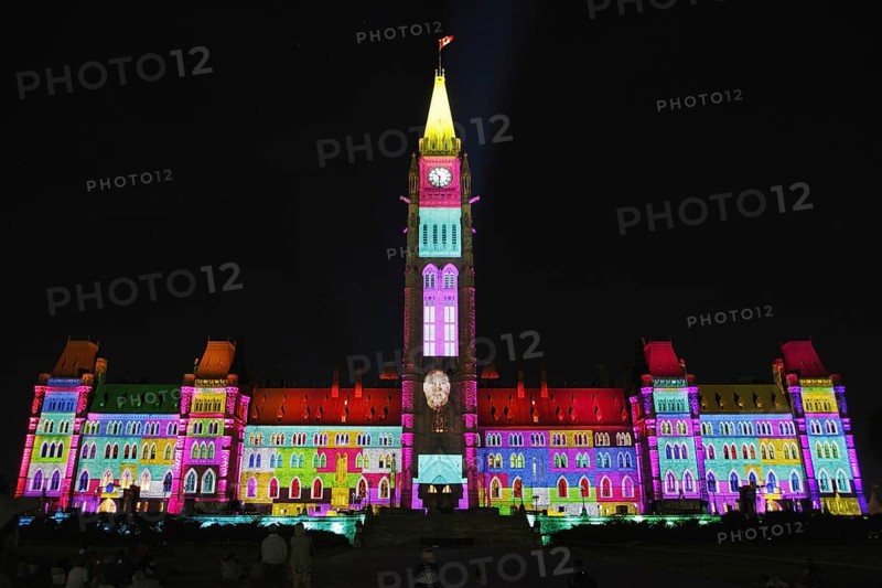 Light show on Parliament Hill