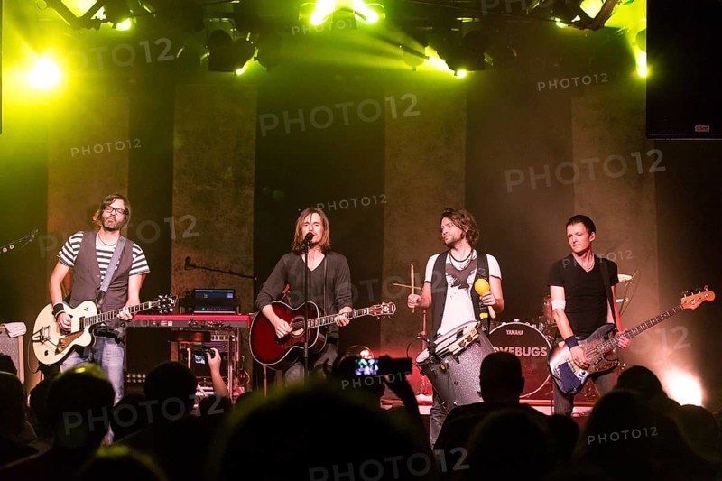 Swiss pop band Lovebugs performing live in the Schueuer concert hall