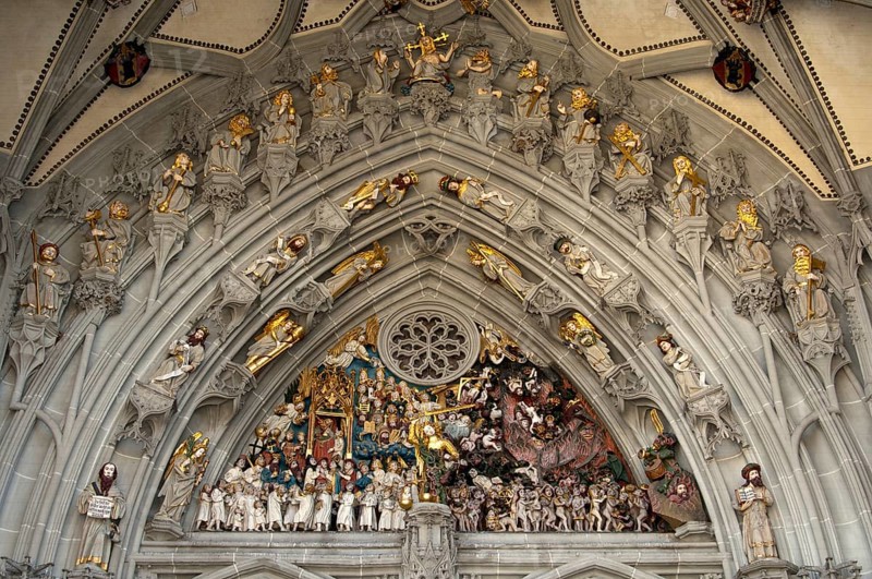Judgement Day at the main entrance of Bern Minster