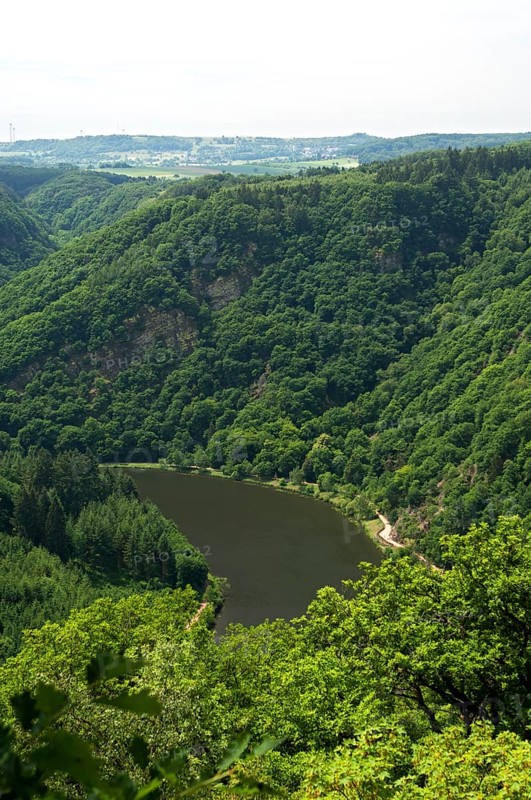 One arm of the big loop of the Saar river near Mettlach