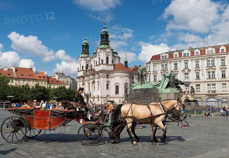 Horse-drawn carriage on Old Town Square