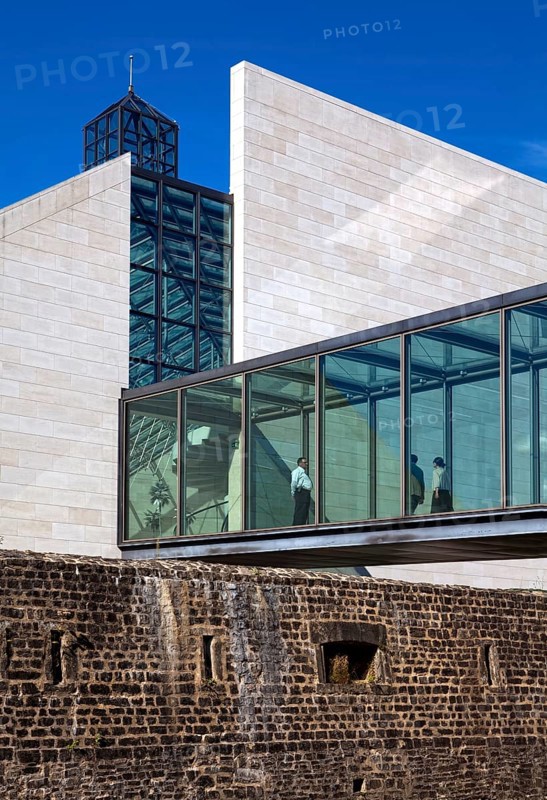 Historic Fort Thuengen or Draei Eechelen and the museum building of Musee d'Art Moderne Grand-Duc Jean