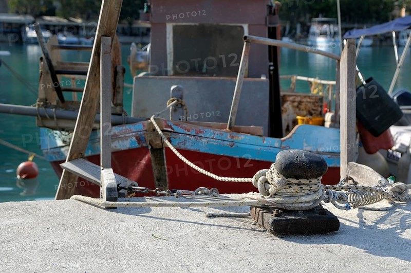 An old fishing boat in the harbor