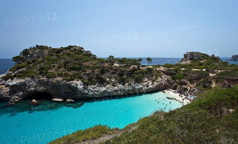 Rock-lined bay and beach of Cala S'Almunia