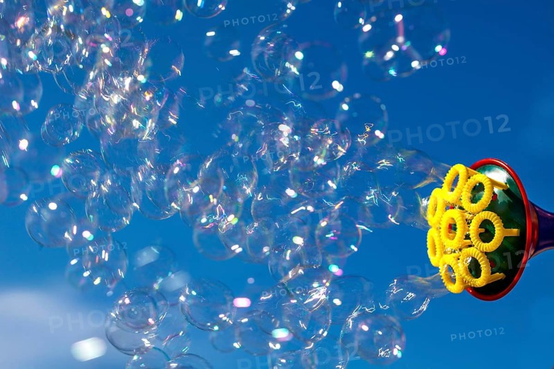 Soap bubbles from a bubble trumpet