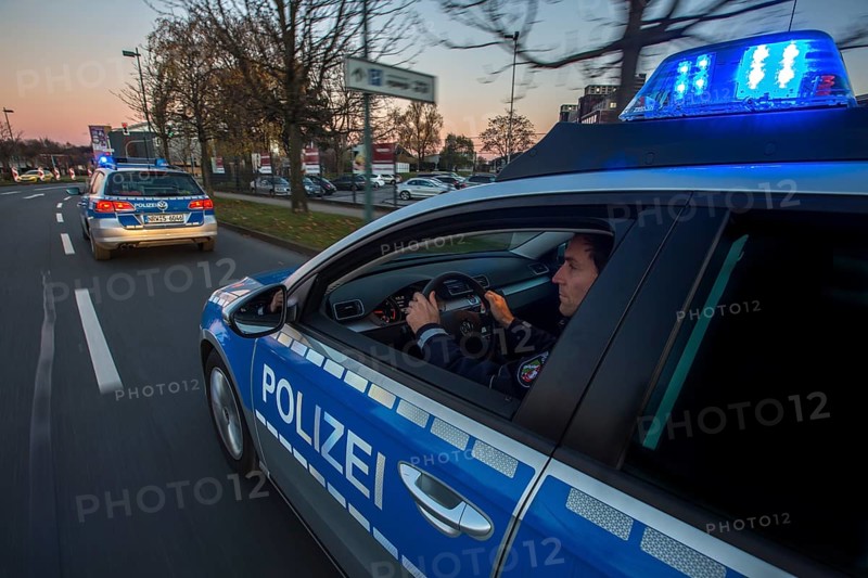 Police patrol car in an emergency operation