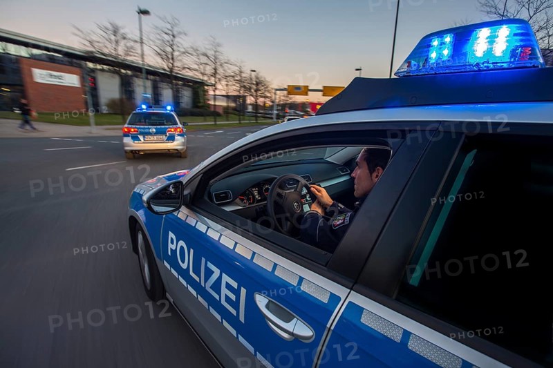 Police patrol car in an emergency operation