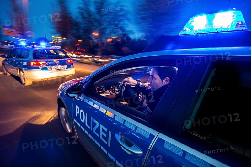 Police patrol car in an emergency operation