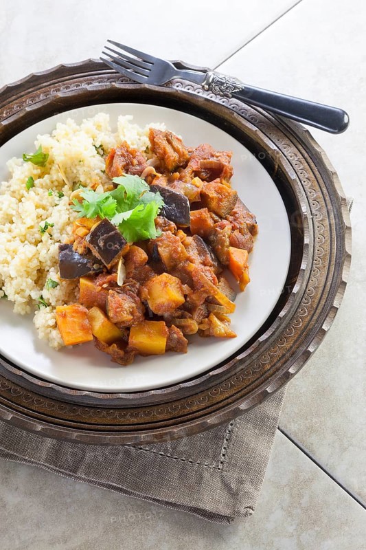 Vegetable tagine with lemon and coriander cous cous