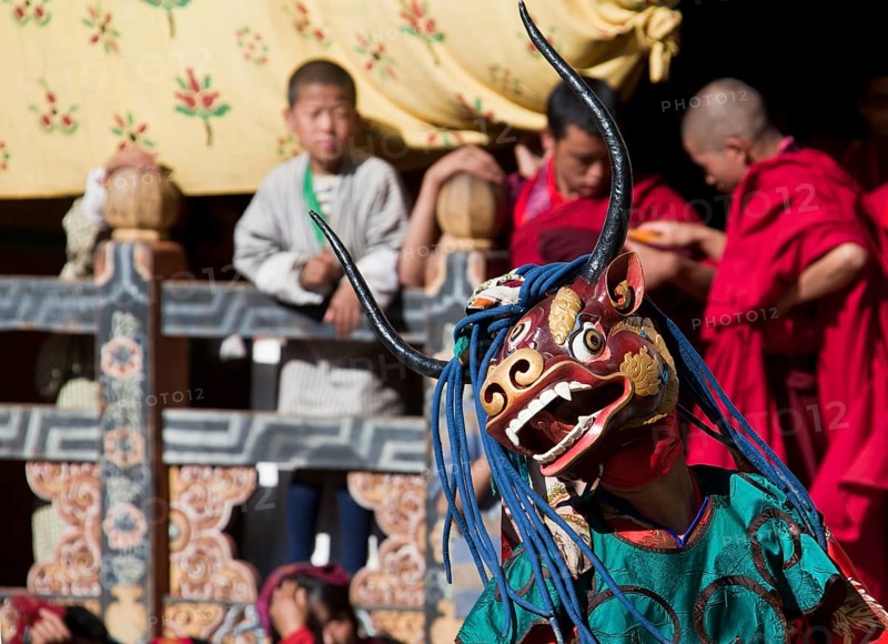 Masked dancer at Tsechu festival