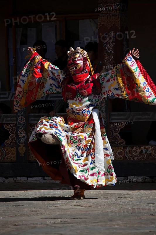 Traditional dancer at Tsechu festival