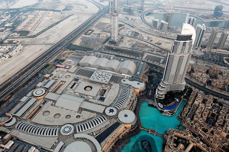 View from Burj Khalifa over Dubai Mall