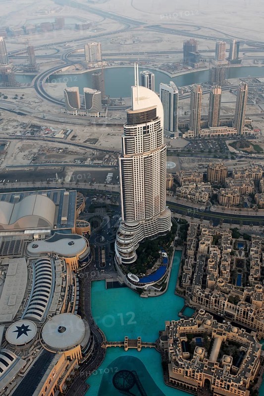 View from Burj Khalifa over a skyscraper