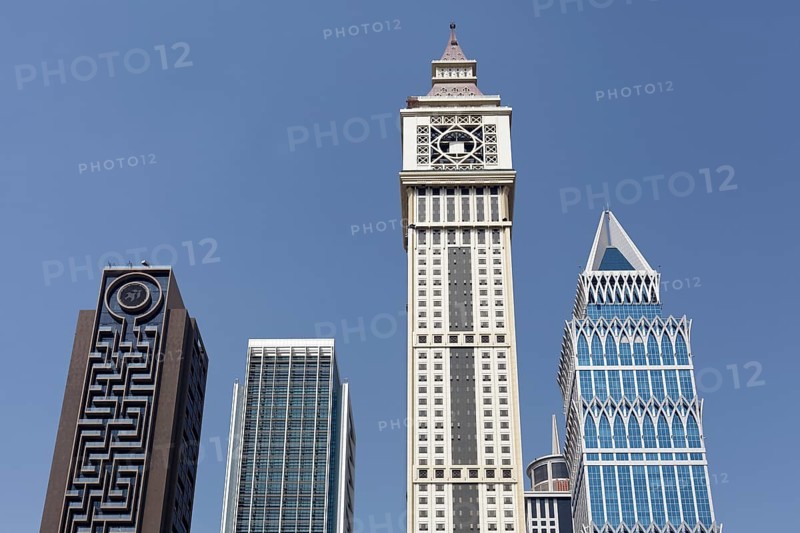 Skyscrapers built in differing architectural styles