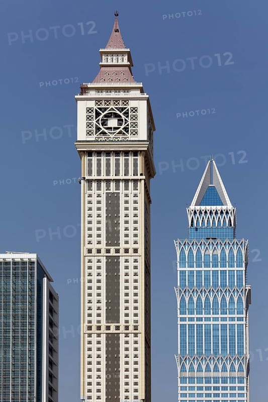 Skyscrapers built in differing architectural styles