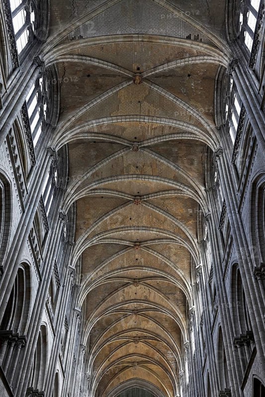 Nave of the gothic Cathedral of Rouen