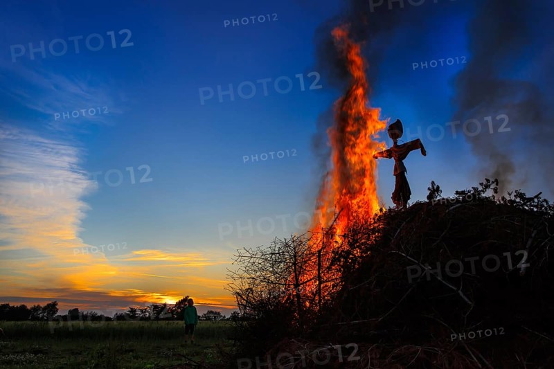 The traditional burning of the witch at midsummer
