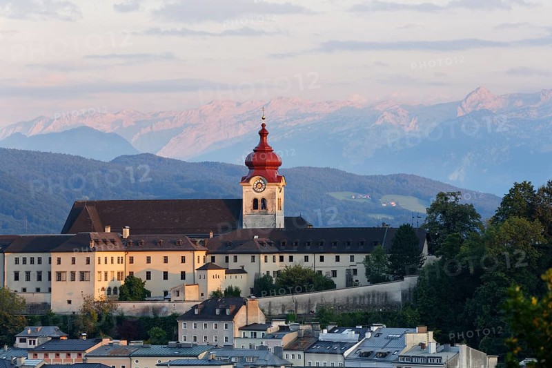 Nonnberg monastery as seen from Kapuzinerberg mountain