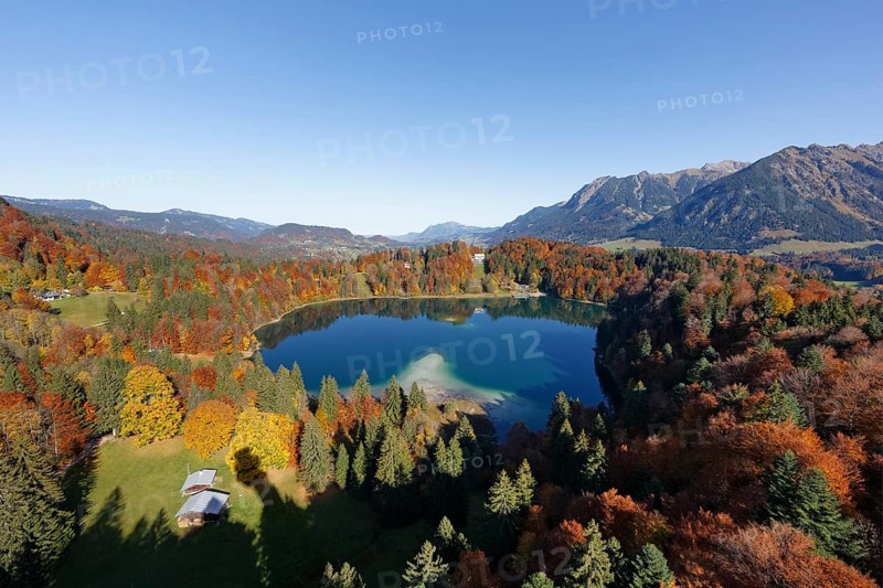 View of lake Freibergsee as seen from the Heini Klopfer ski jump