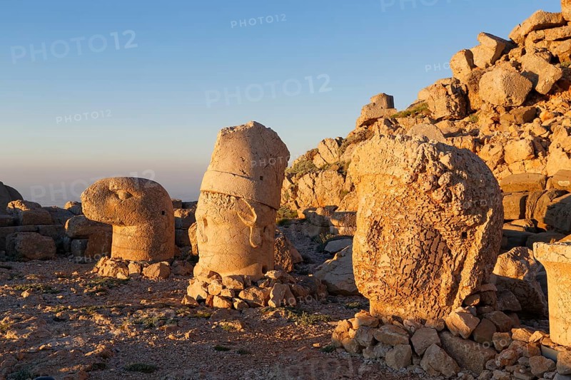 Stone heads of an eagle