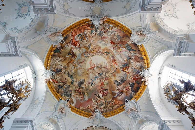 Central ceiling fresco by Matthäus Günther