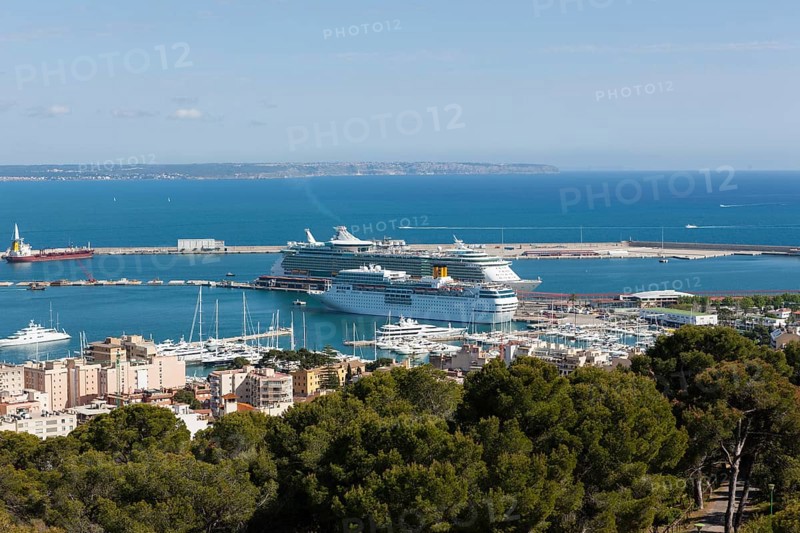 View from Bellver Castle on the port of Palma de Majorca