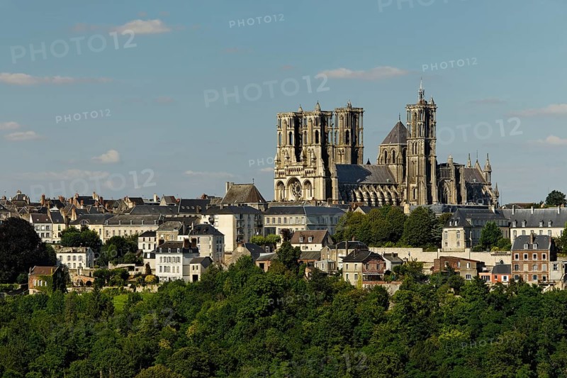 Laon Cathedral in the historic district on a limestone table mountain