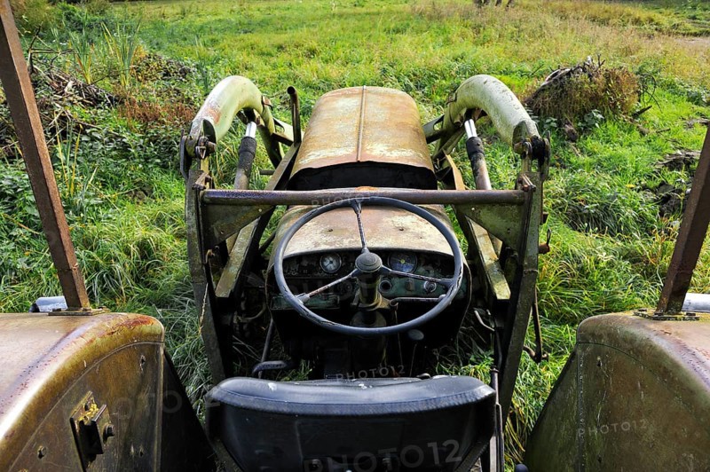 Old Fendt tractor from 1969 on a meadow
