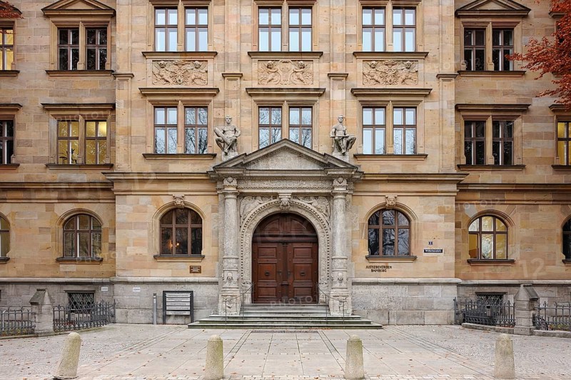 Entrance facade of the Palace of Justice in Bamberg