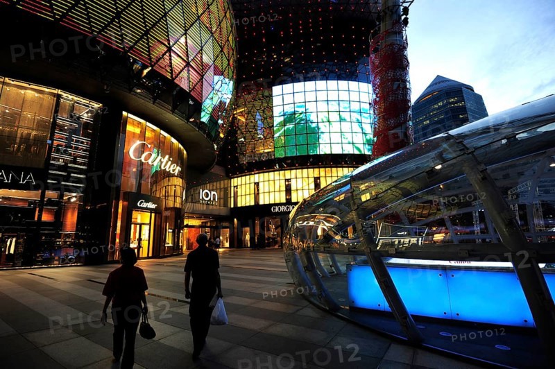 Ion Orchard shopping centre at dusk