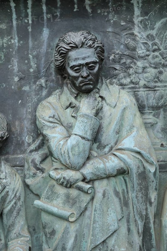Relief of Beethoven on the equestrian monument in Heumarkt square
