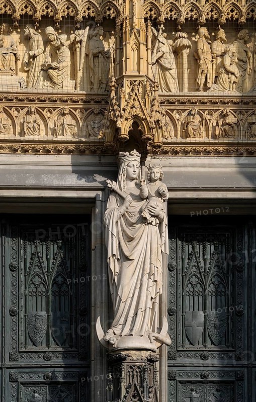 Stone sculptures on the entrance portal
