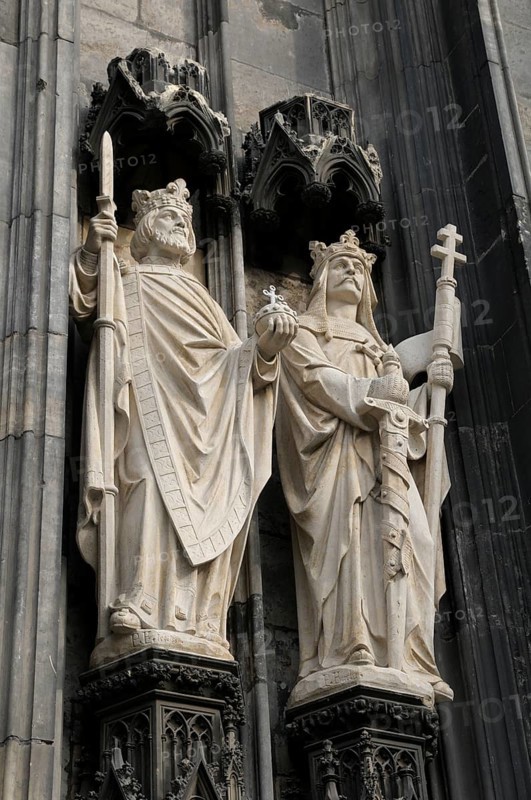 Stone sculptures on the entrance portal