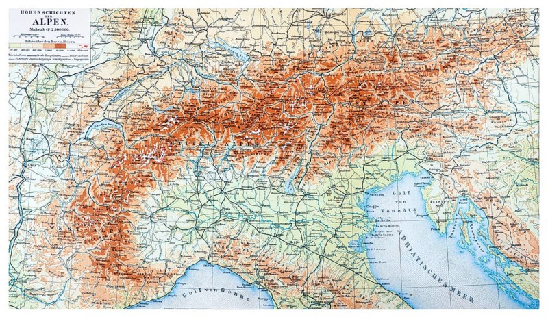 Map of the Alps