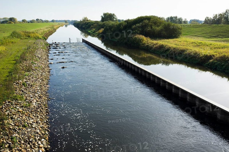 Fish ladder or fishway at Sudeabschlusswehr weir