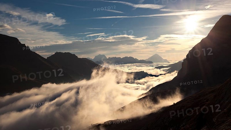 Sunrise near Marmolada Mountain
