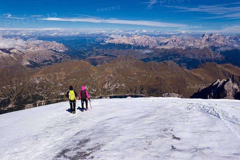 Mountain climbers on Marmolada Mountain