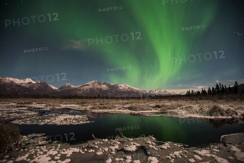 Aurora Borealis over the Knik River Valley
