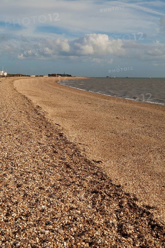 The sweep of Stokes Bay pebble beach at Alverstoke