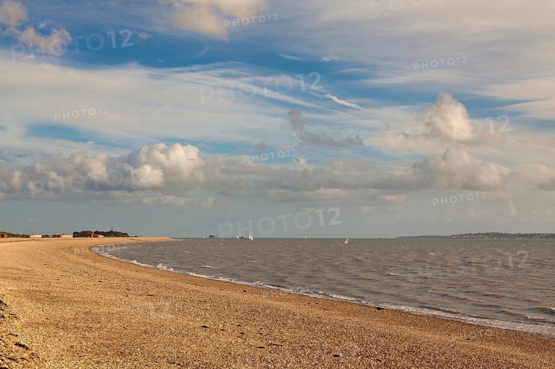 The sweep of Stokes Bay pebble beach at Alverstoke