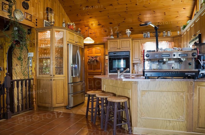 Kitchen inside a Timber Frame residential home