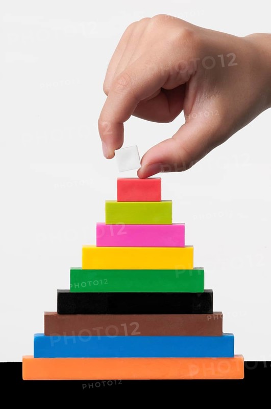 Hand stacking blocks