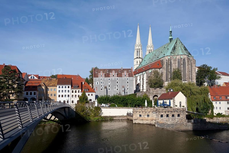 Altstadtbruecke bridge across the Neisse river between Goerlitz