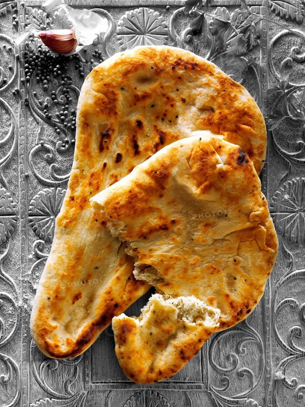 Garlic and coriander Indian Naan bread