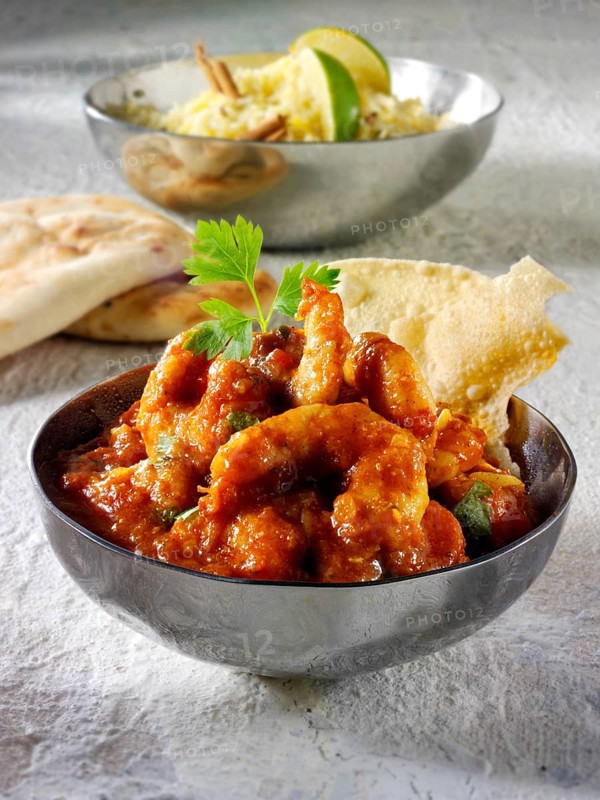 Prawn Makhani curry and rice