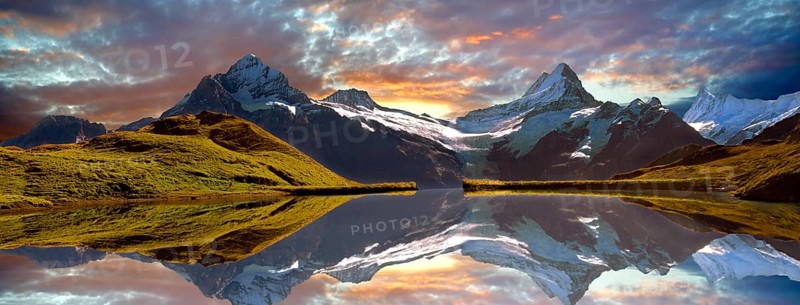 Grindelwald First Lake at sunset